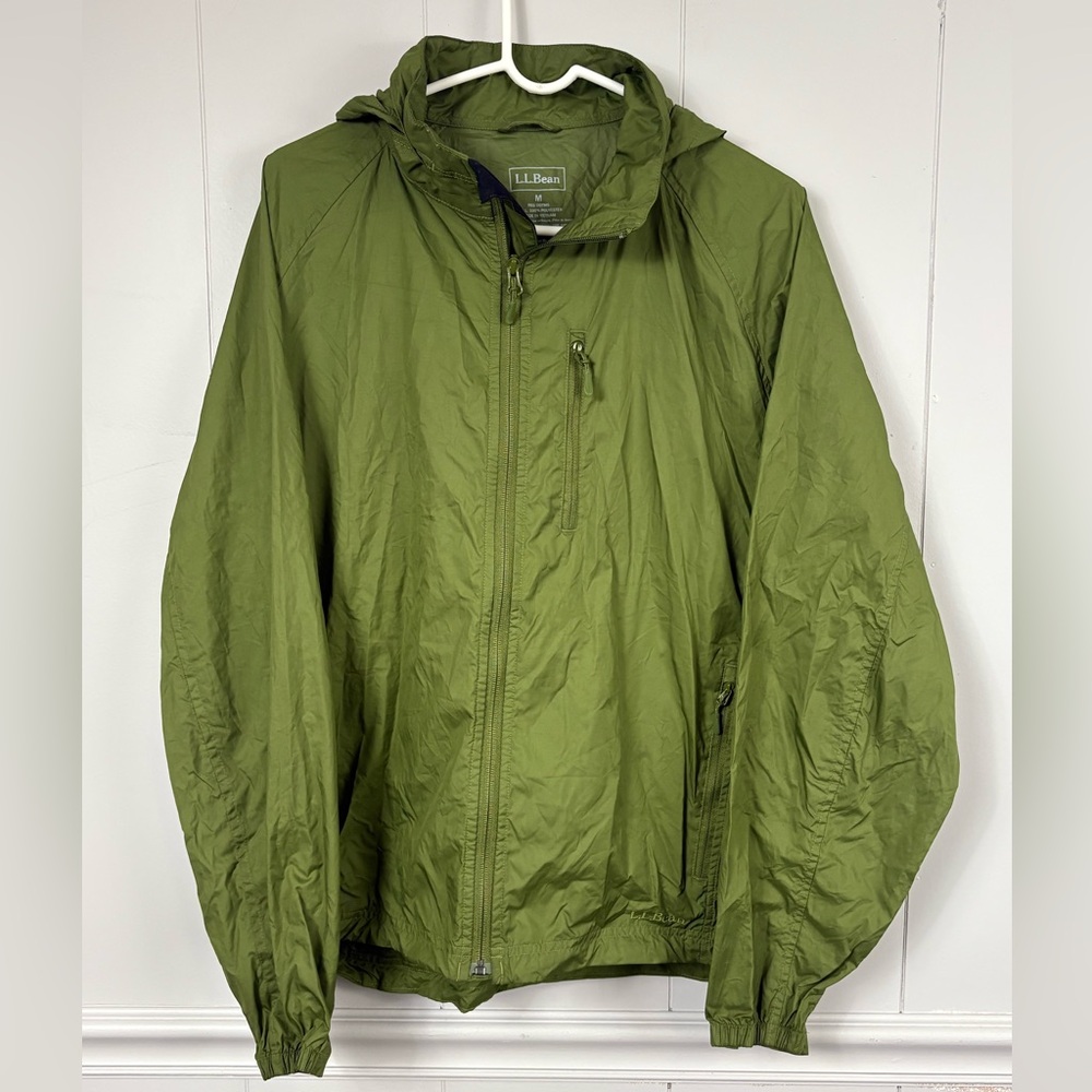 L.L. Bean Green Casco Bay Windbreaker Sip Up Size Medium Outdoor Lightweight
